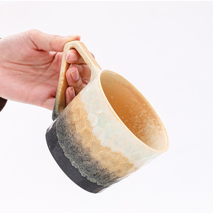 Ombre Glaze Ceramic Coffee Mug, 450ml Large Capacity