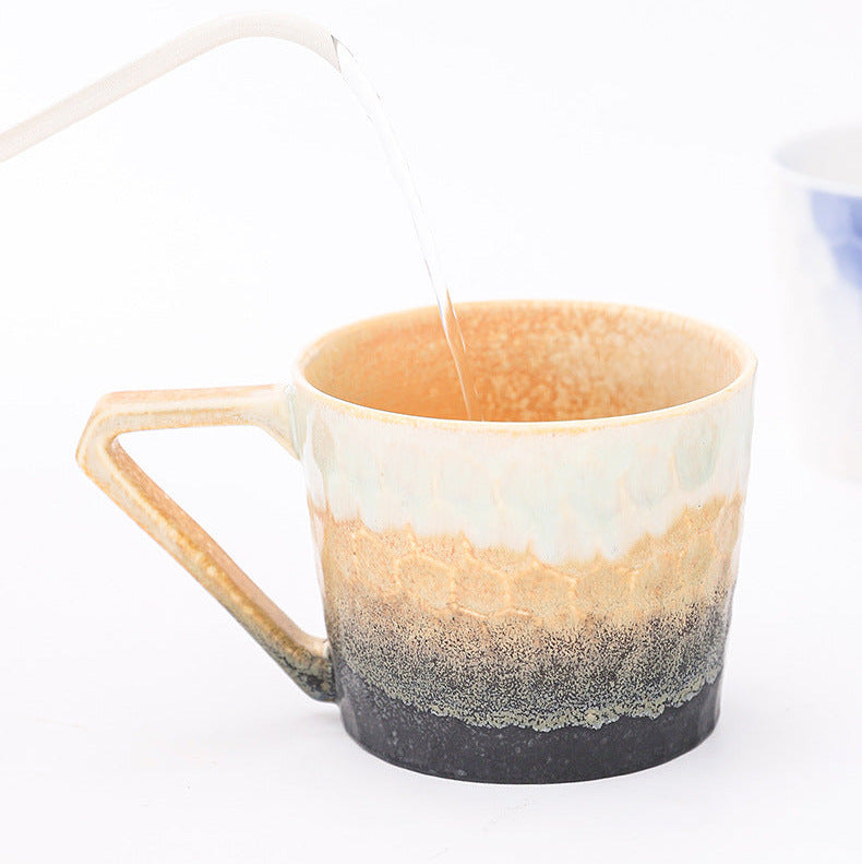 Ombre Glaze Ceramic Coffee Mug, 450ml Large Capacity