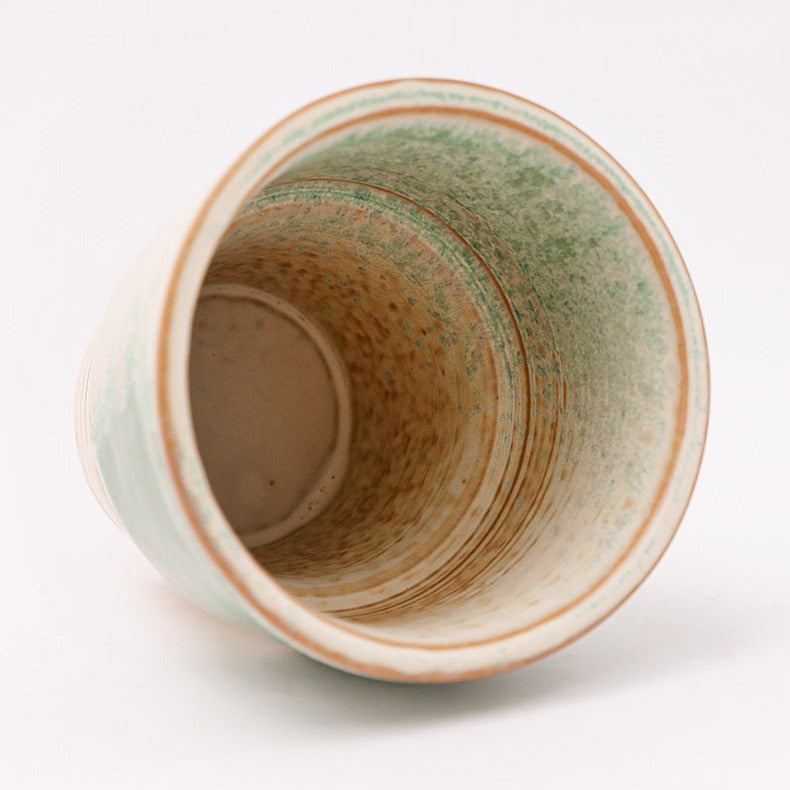 Retro Ceramic Coffee Cup with Irregular Reactive Glaze, 230ml