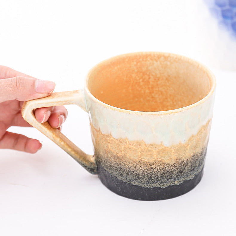 Ombre Glaze Ceramic Coffee Mug, 450ml Large Capacity