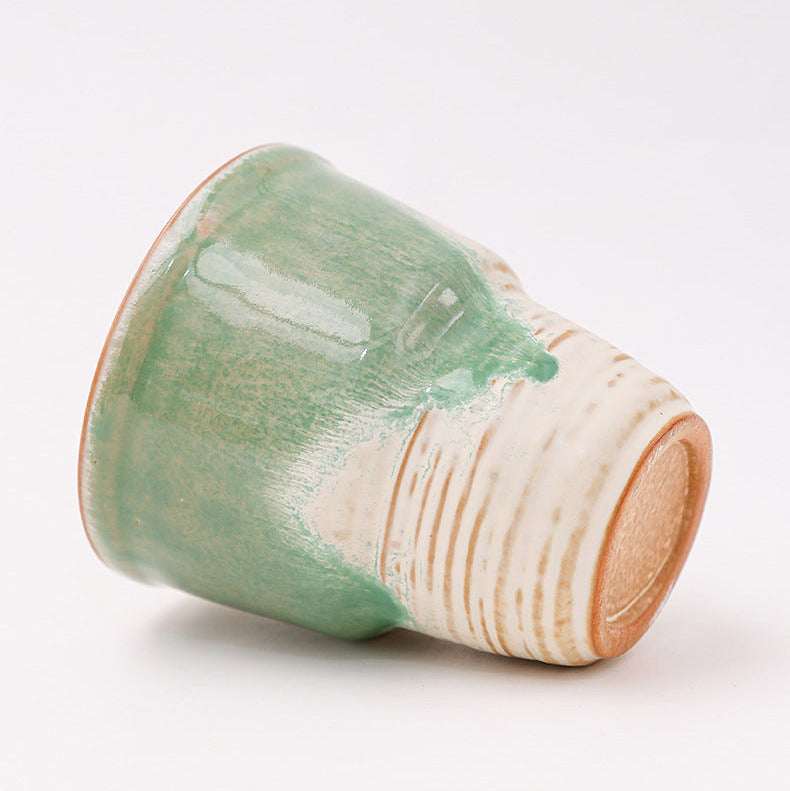 Retro Ceramic Coffee Cup with Irregular Reactive Glaze, 230ml