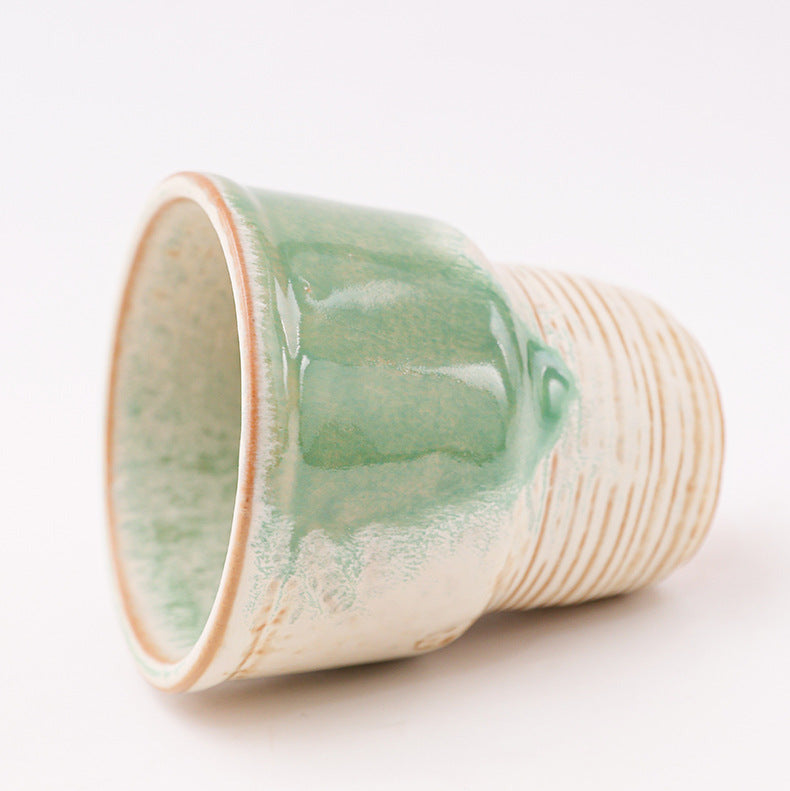 Retro Ceramic Coffee Cup with Irregular Reactive Glaze, 230ml