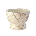 Hand-Drawn Pear Underglaze Ceramic Footed Bowl