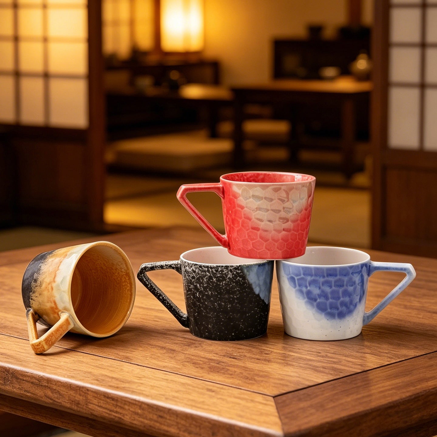 Ombre Glaze Ceramic Coffee Mug, 450ml Large Capacity