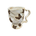 Handmade Kiln-Glazed Ceramic Mug with Curved Handle, 420ml