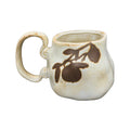 Handmade Kiln-Glazed Ceramic Mug with Embossed Lemon Branch, 500ml